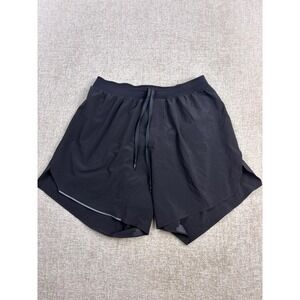Lululemon Fast and Free Lined Short 6 Black Mens Running Shorts Size S